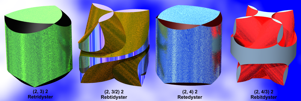 Sections of the trigonal and tetragonal redysters